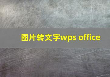 图片转文字wps office